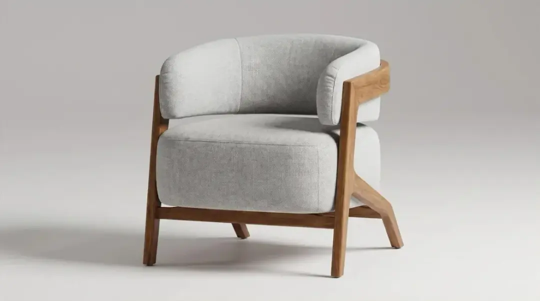 Poltrona Decorativa com Encosto Envolvente Estofado — foto 2